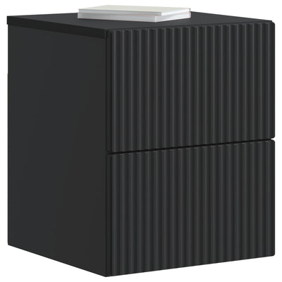 Væghængt Natbord Sort 33 x 34,5 x 40 cm Konstrueret træ