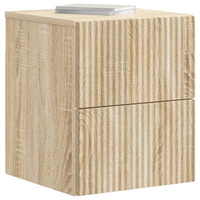 Væghængt Natbord Sonoma-eg 33 x 34,5 x 40 cm Konstrueret træ