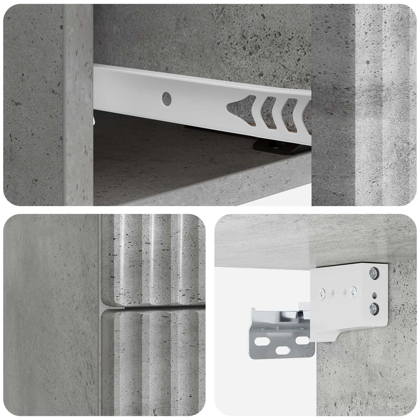 Væghængt Natbord med skuffe 2 pcs Betongrå 33 x 34,5 x 40 cm