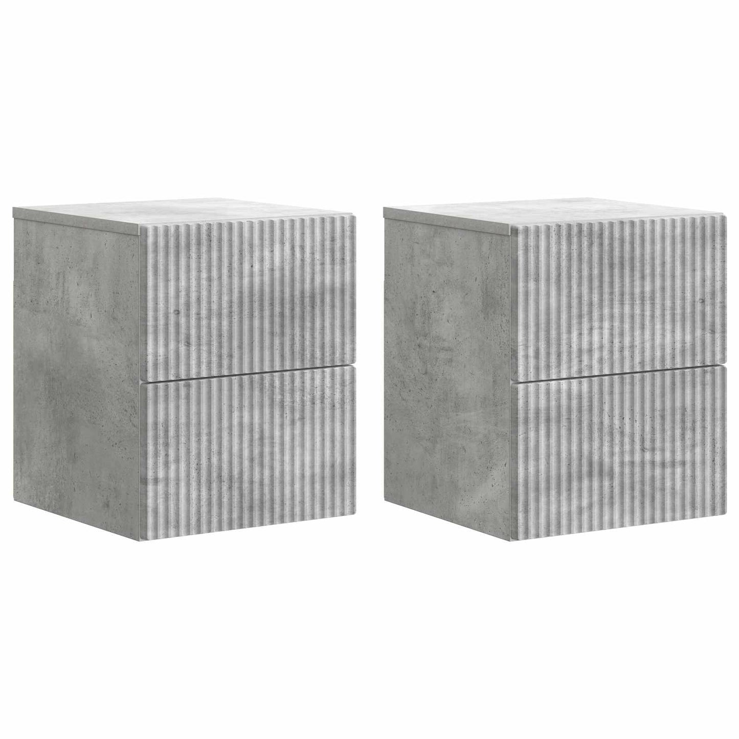 Væghængt Natbord med skuffe 2 pcs Betongrå 33 x 34,5 x 40 cm