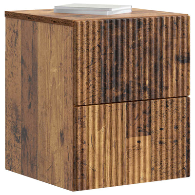 Væghængt Natbord Gammelt træ 33 x 34,5 x 40 cm Konstrueret træ