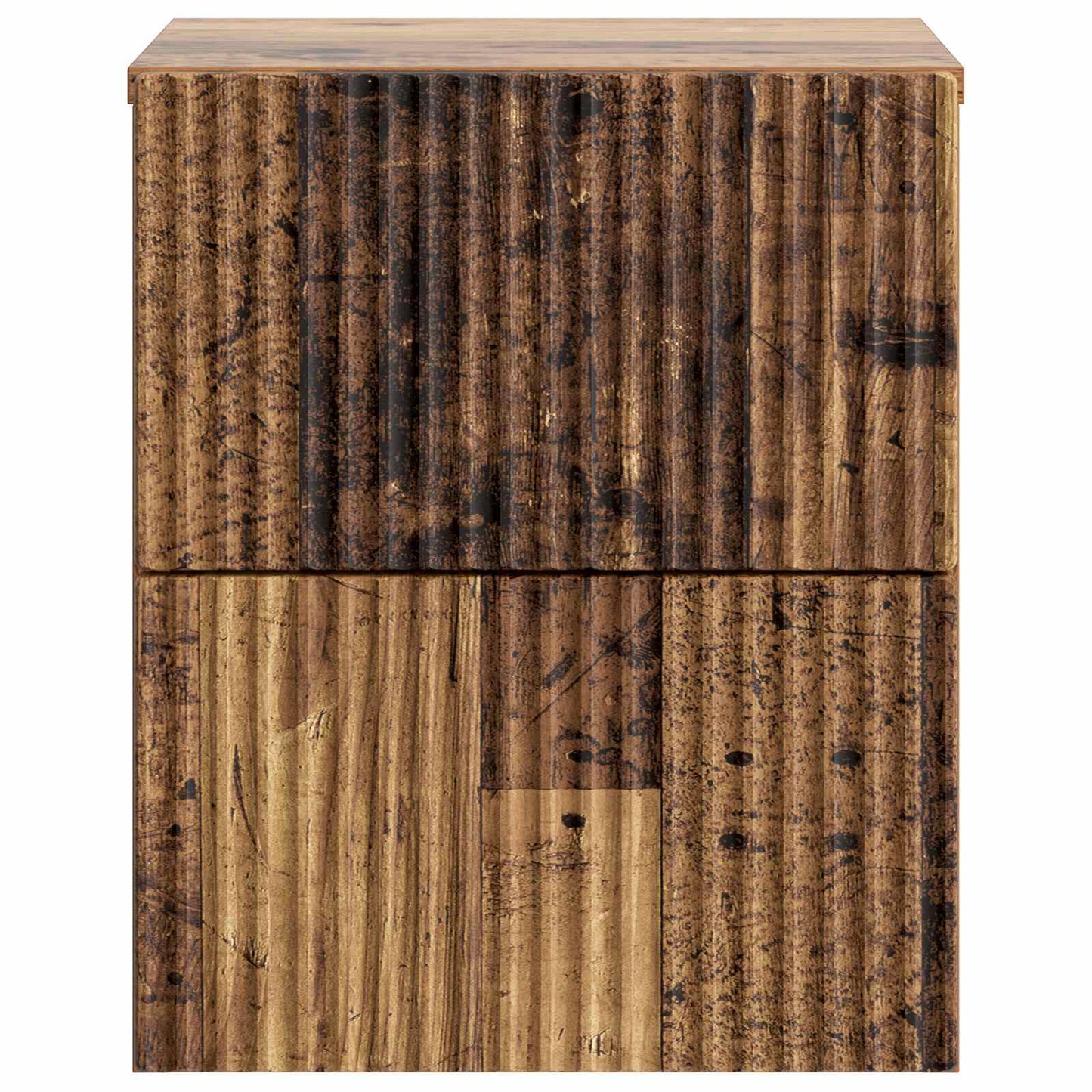 Væghængt Natbord med skuffe 2 pcs Gammelt træ 33 x 34,5 x 40 cm
