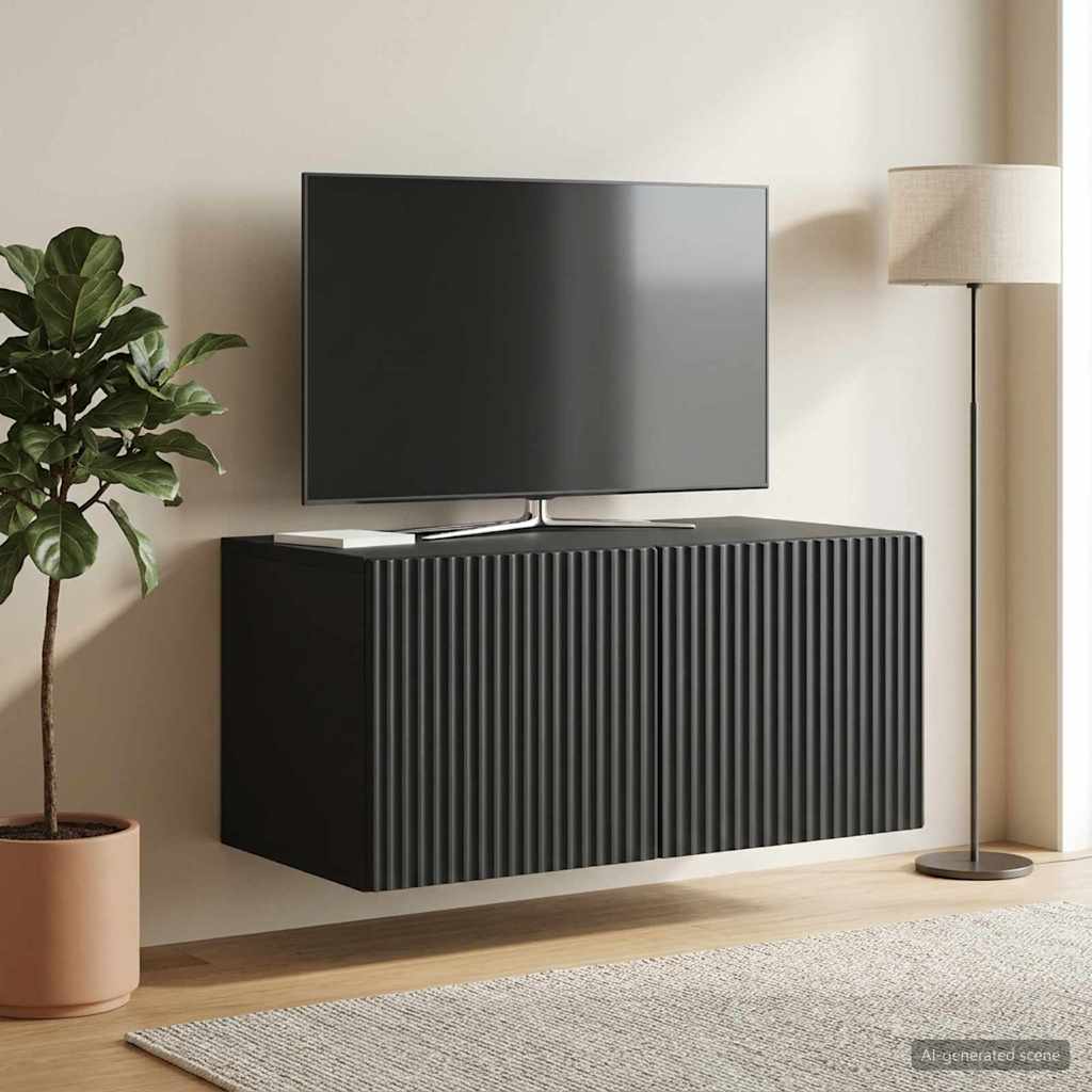 Væghængt TV-skab 59,5 x 41 x 30 cm Sort Konstrueret træ