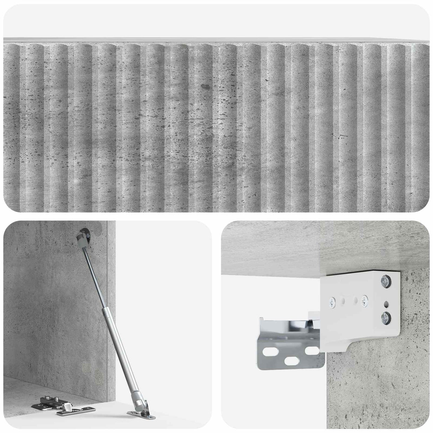 Væghængt TV-skab 59,5 x 41 x 30 cm Betongrå Konstrueret træ