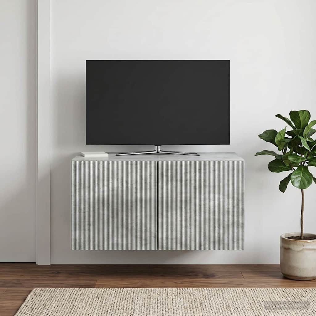 Væghængt TV-skab 59,5 x 41 x 30 cm Betongrå Konstrueret træ