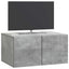 Væghængt TV-skab 59,5 x 41 x 30 cm Betongrå Konstrueret træ