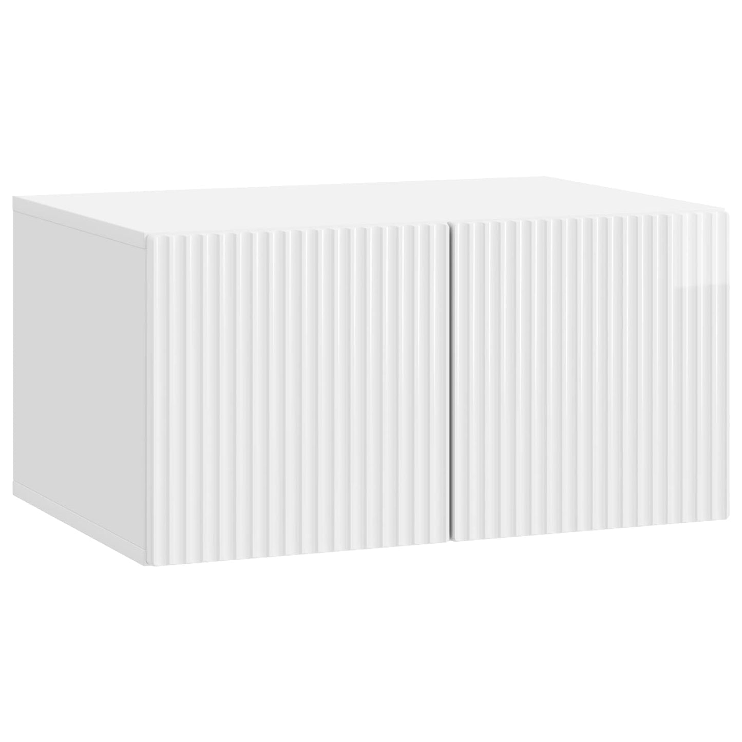 Væghængt TV-skab 59,5 x 41 x 30 cm Hvid højglans