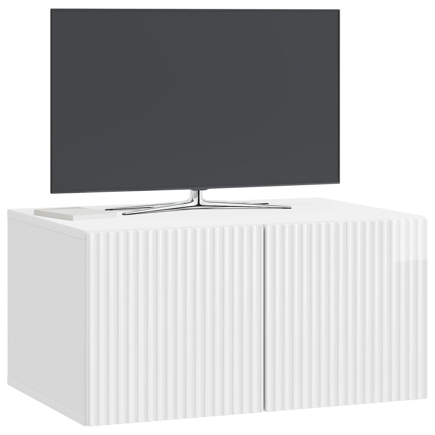 Væghængt TV-skab 59,5 x 41 x 30 cm Hvid højglans