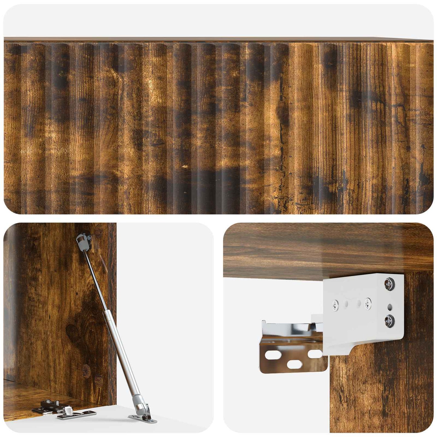 Væghængt TV-skab 59,5 x 41 x 30 cm Røget eg Konstrueret træ