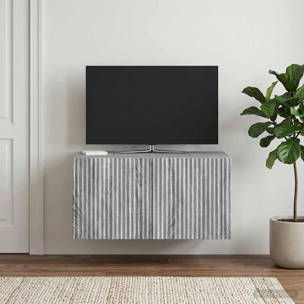 Væghængt TV-skab 59,5 x 41 x 30 cm Grå sonoma-eg