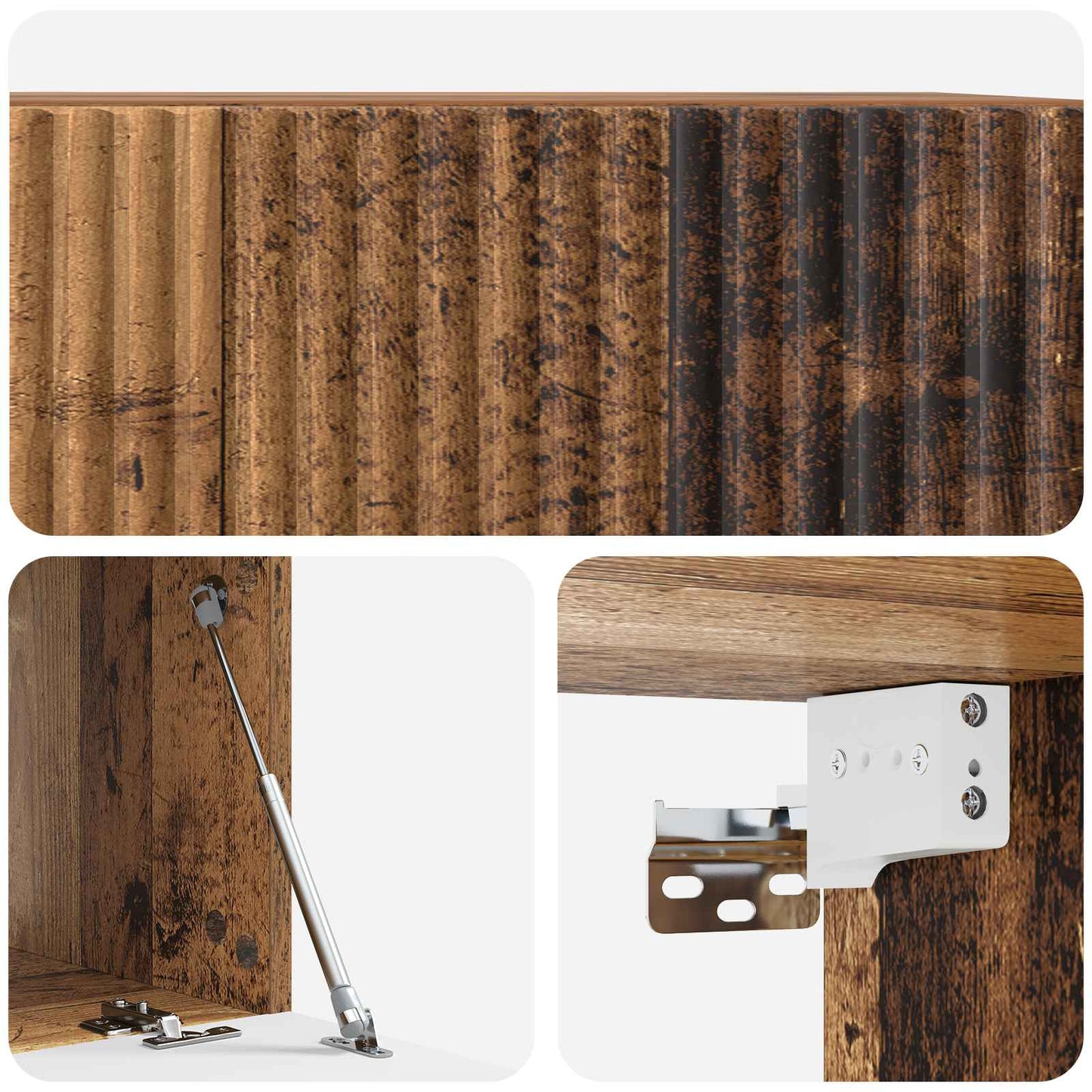 Væghængt TV-skab 59,5 x 41 x 30 cm Gammelt træ Konstrueret træ