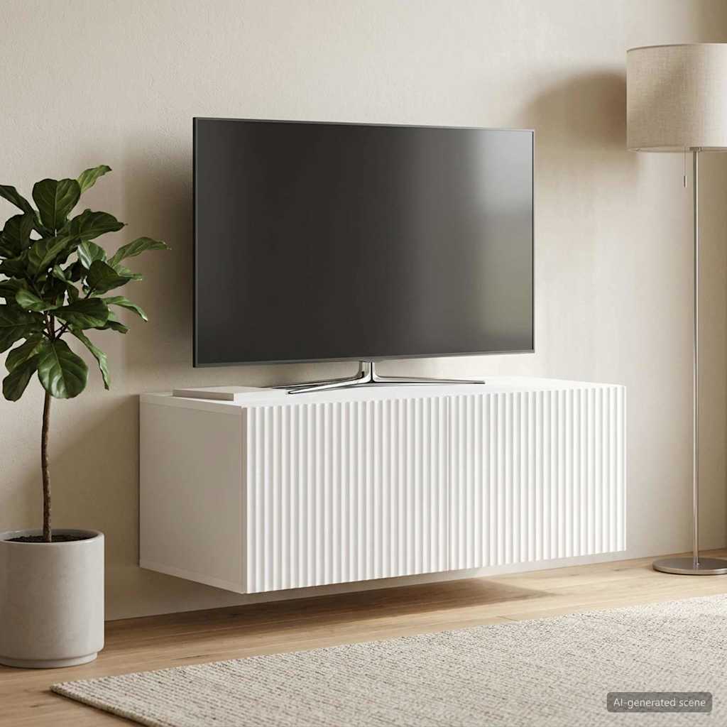 Væghængt TV-skab Hvid 78,5 x 41 x 30 cm Konstrueret træ