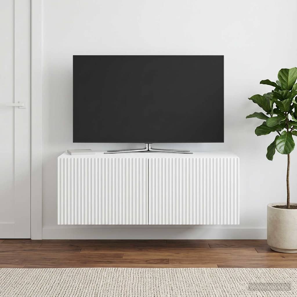 Væghængt TV-skab Hvid 78,5 x 41 x 30 cm Konstrueret træ