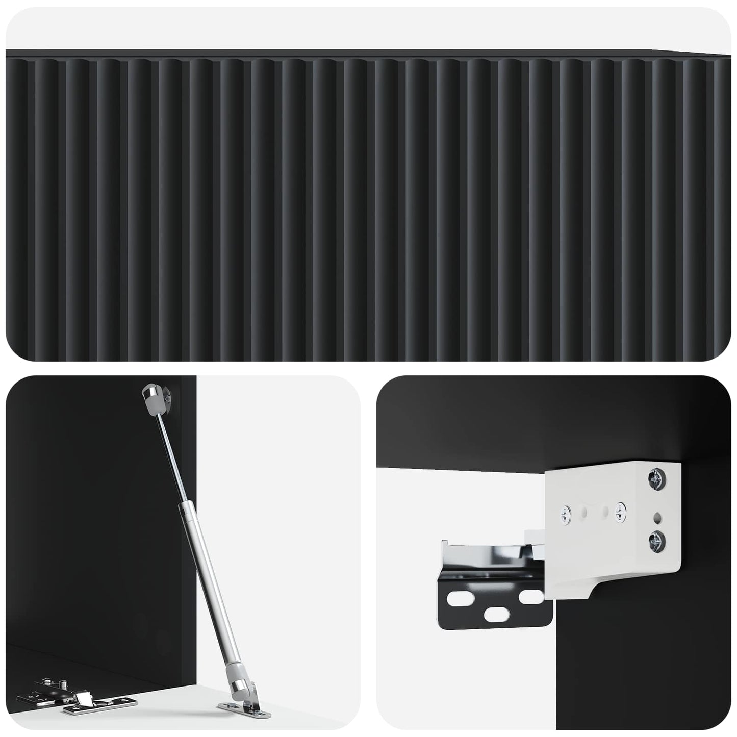 Væghængt TV-skab 78,5 x 41 x 30 cm Sort Konstrueret træ