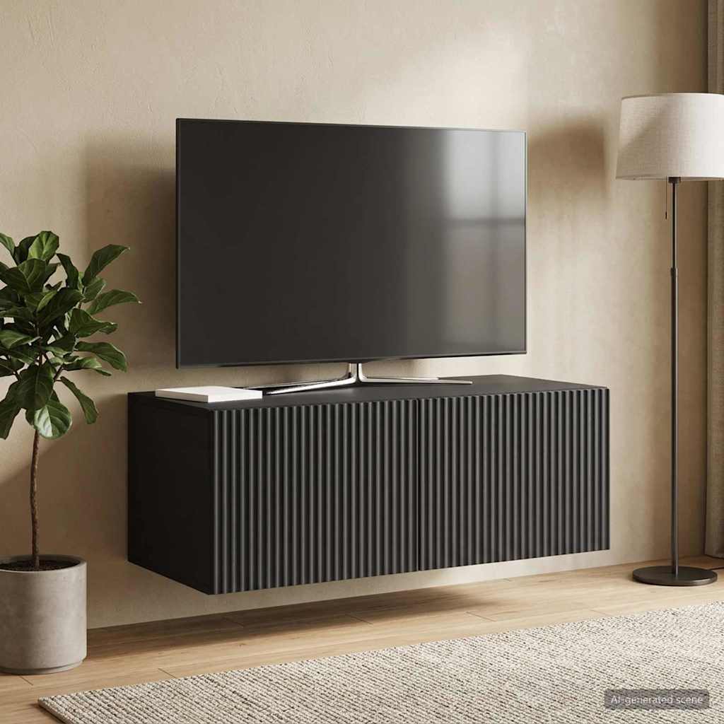Væghængt TV-skab 78,5 x 41 x 30 cm Sort Konstrueret træ