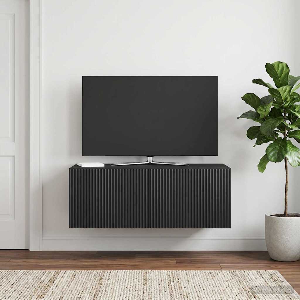 Væghængt TV-skab 78,5 x 41 x 30 cm Sort Konstrueret træ