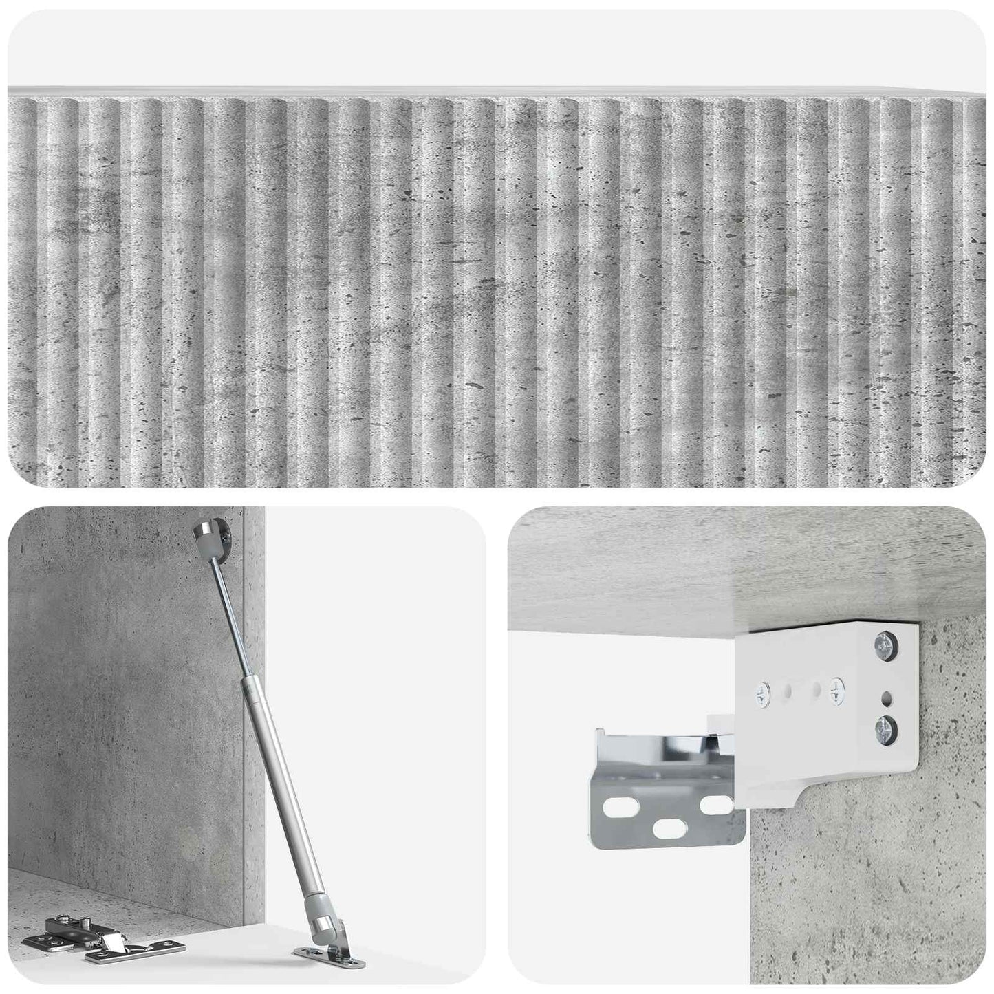Væghængt TV-skab 78,5 x 41 x 30 cm Betongrå Konstrueret træ
