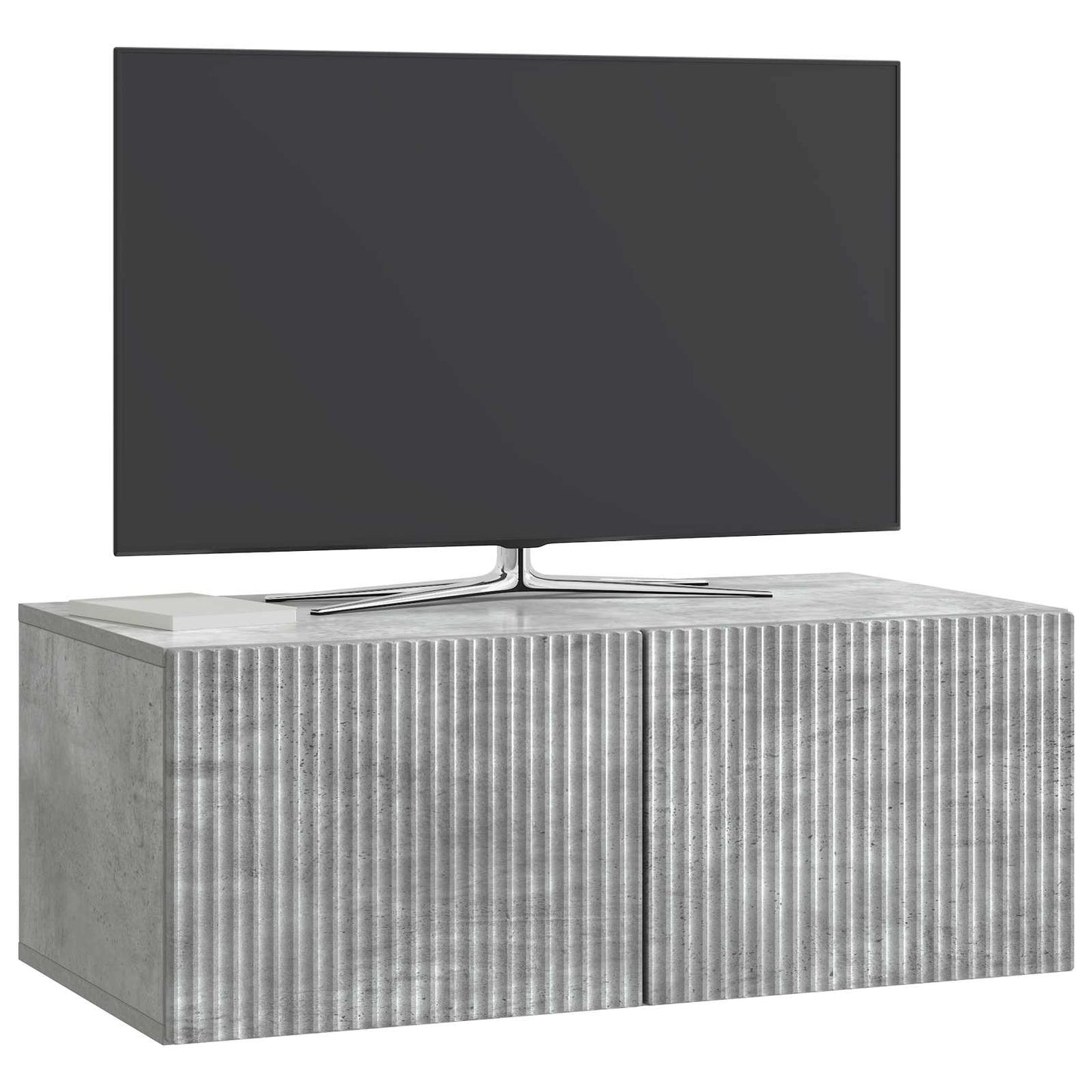 Væghængt TV-skab 78,5 x 41 x 30 cm Betongrå Konstrueret træ