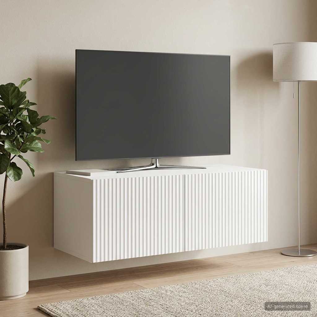 Væghængt TV-skab 78,5 x 41 x 30 cm Hvid højglans