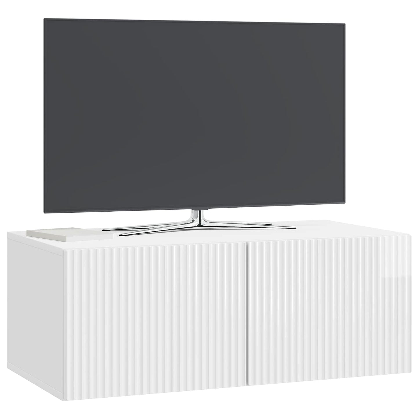 Væghængt TV-skab 78,5 x 41 x 30 cm Hvid højglans