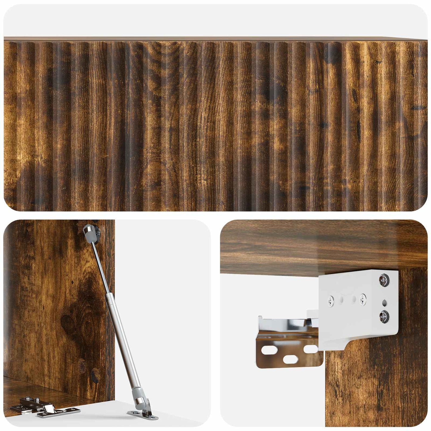 Væghængt TV-skab 78,5 x 41 x 30 cm Røget eg Konstrueret træ