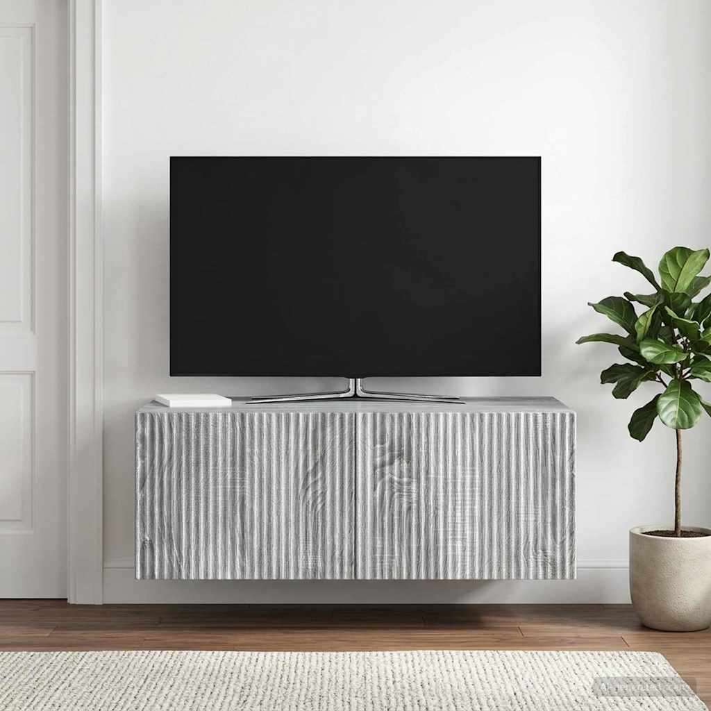Væghængt TV-skab 78,5 x 41 x 30 cm Grå sonoma-eg