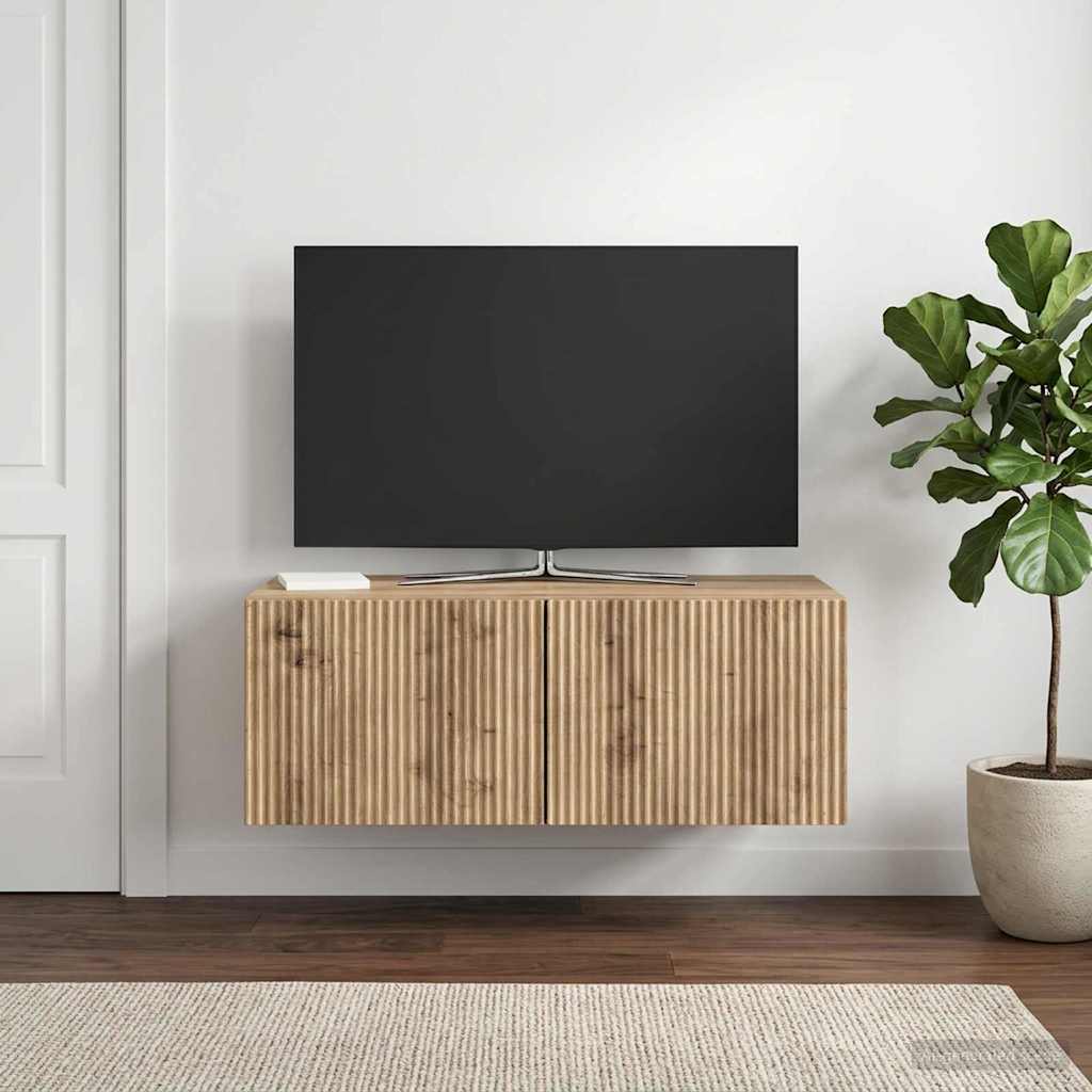 Væghængt TV-skab 78,5 x 41 x 30 cm Artisan-eg Konstrueret træ