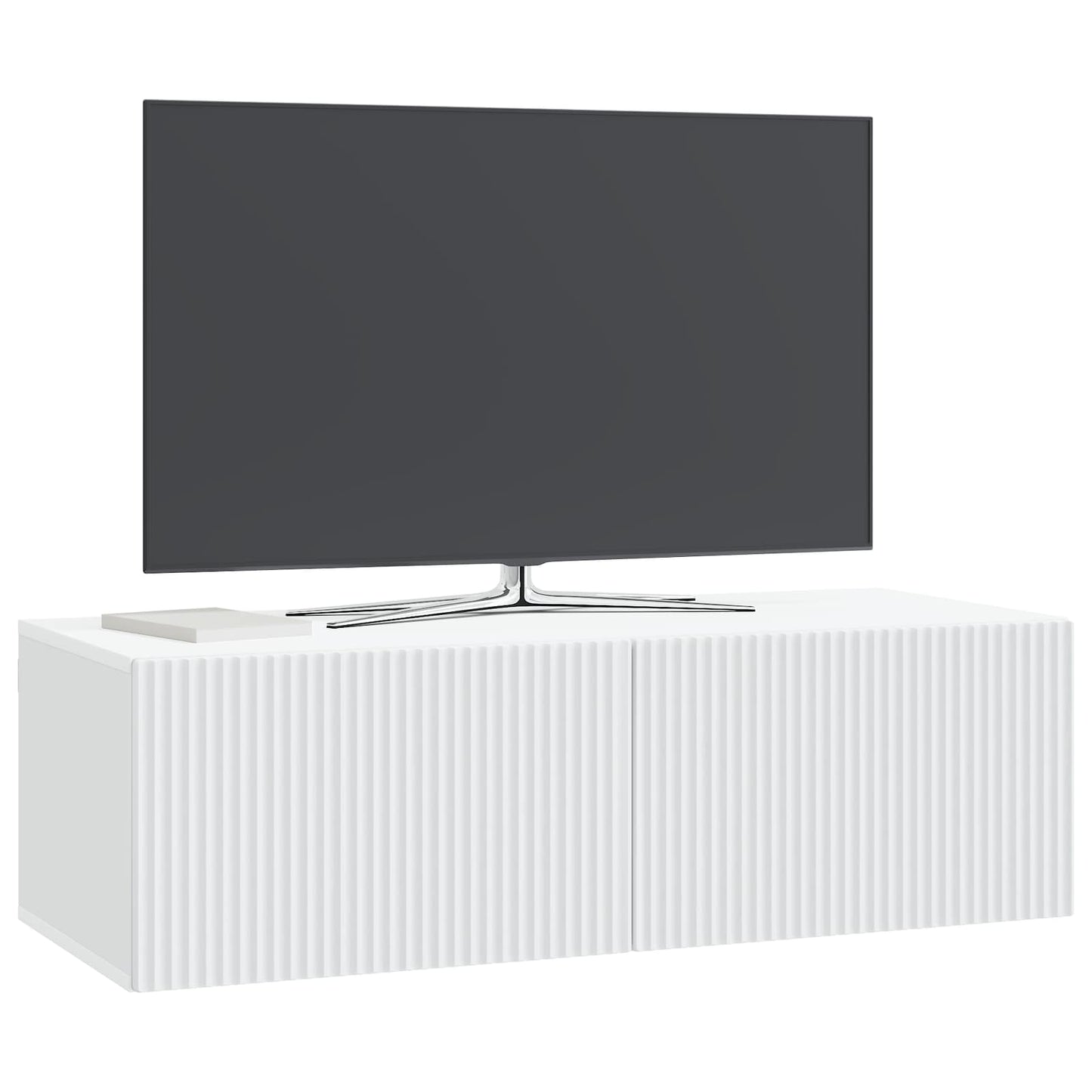 Væghængt TV-skab Hvid 98 x 41 x 30 cm Konstrueret træ