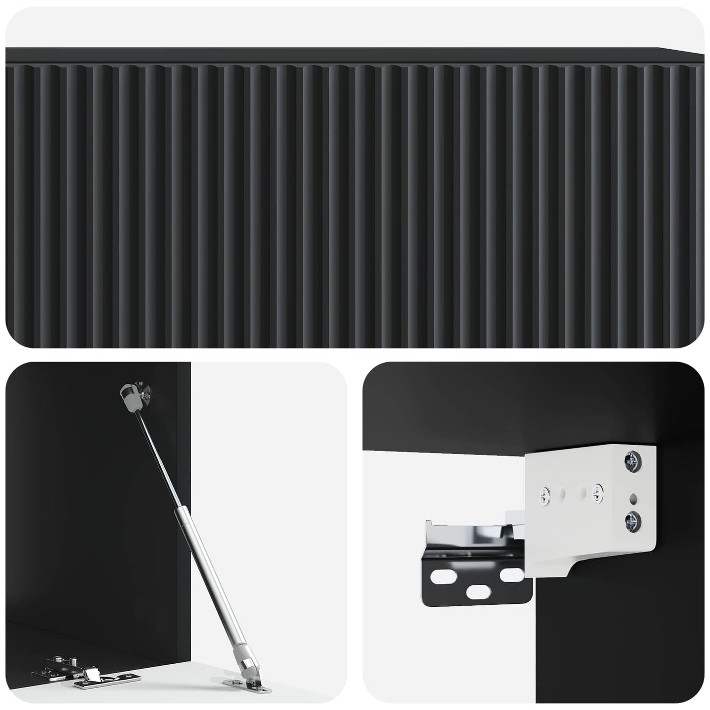 Væghængt TV-skab Sort 98 x 41 x 30 cm Konstrueret træ