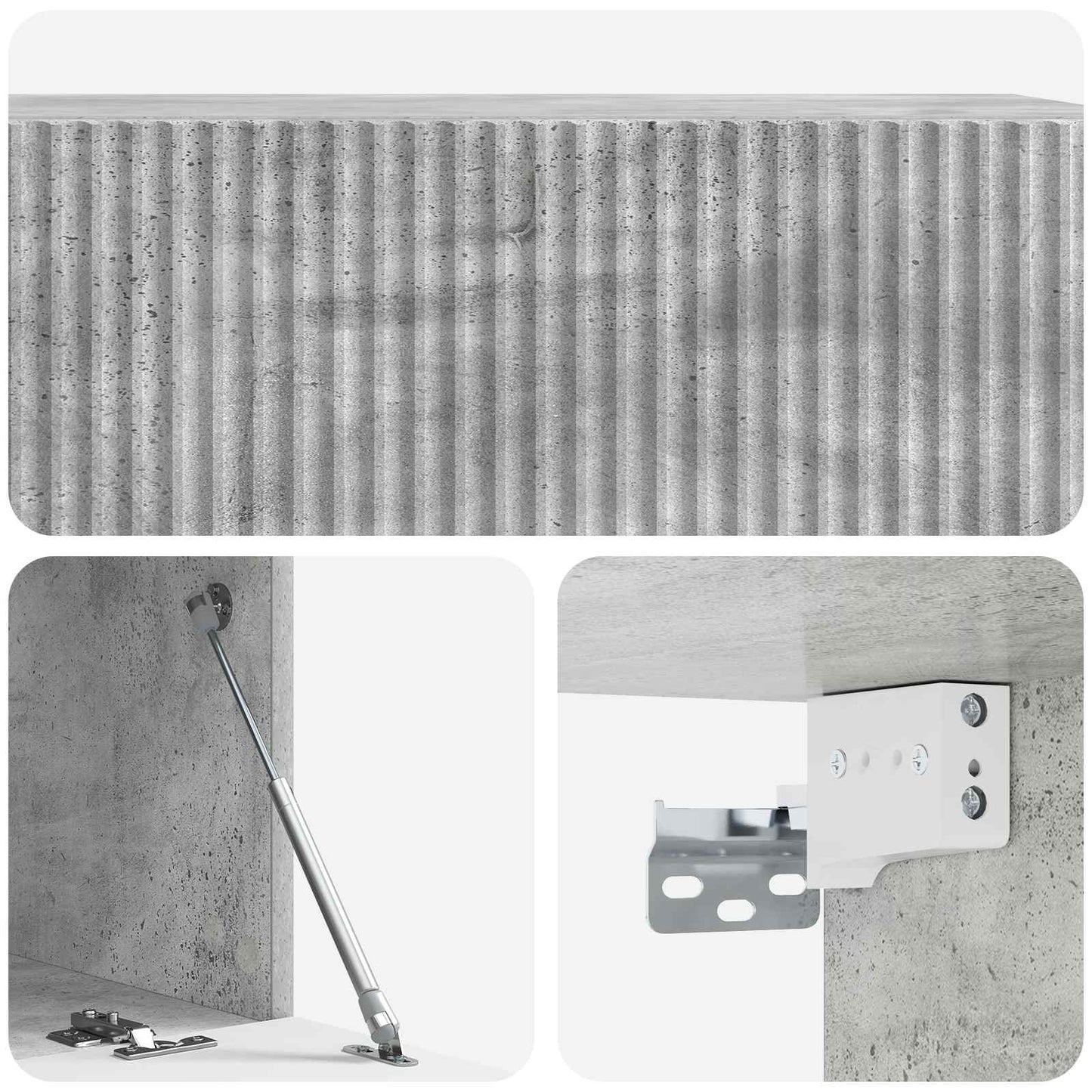 Væghængt TV-skab 98 x 41 x 30 cm Betongrå Konstrueret træ