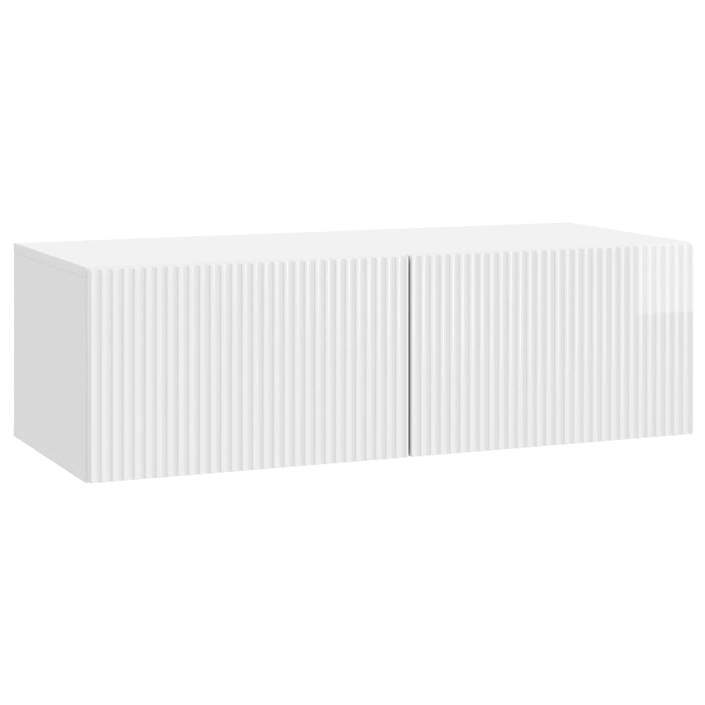 Væghængt TV-skab 98 x 41 x 30 cm Hvid højglans Konstrueret træ