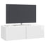 Væghængt TV-skab 98 x 41 x 30 cm Hvid højglans Konstrueret træ
