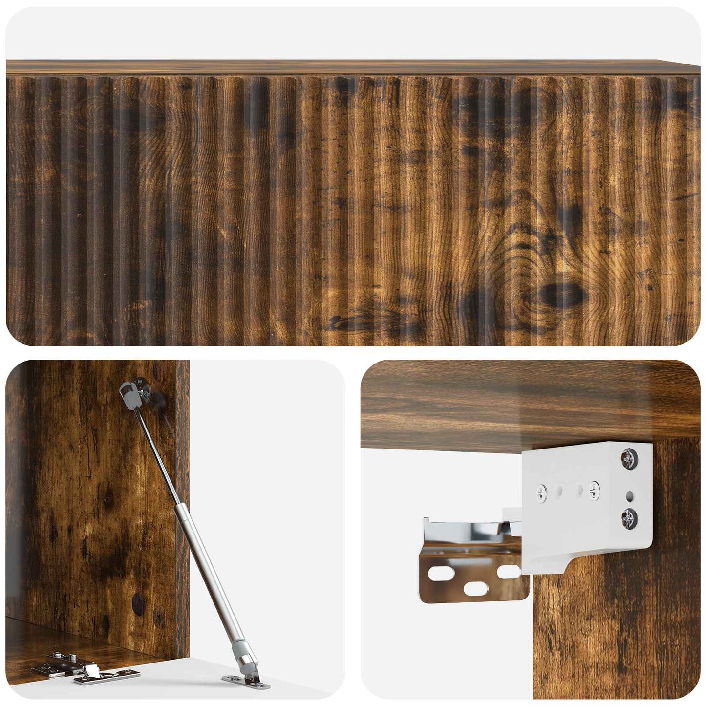 Væghængt TV-skab 98 x 41 x 30 cm Røget eg Konstrueret træ