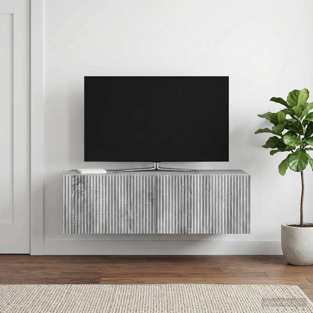 Væghængt TV-skab 98 x 41 x 30 cm Grå sonoma-eg Konstrueret træ