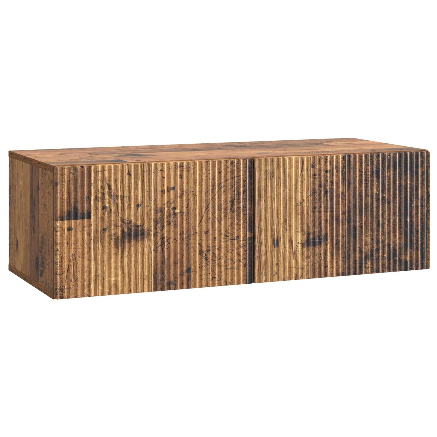 Væghængt TV-skab 98 x 41 x 30 cm Gammelt træ Konstrueret træ
