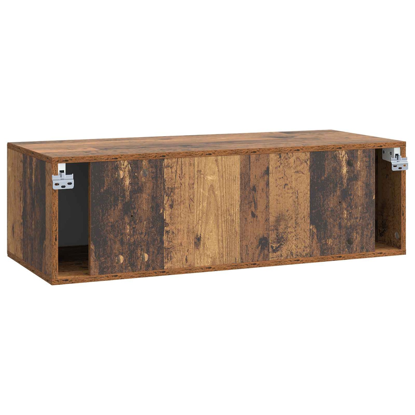 Væghængt TV-skab 98 x 41 x 30 cm Gammelt træ Konstrueret træ