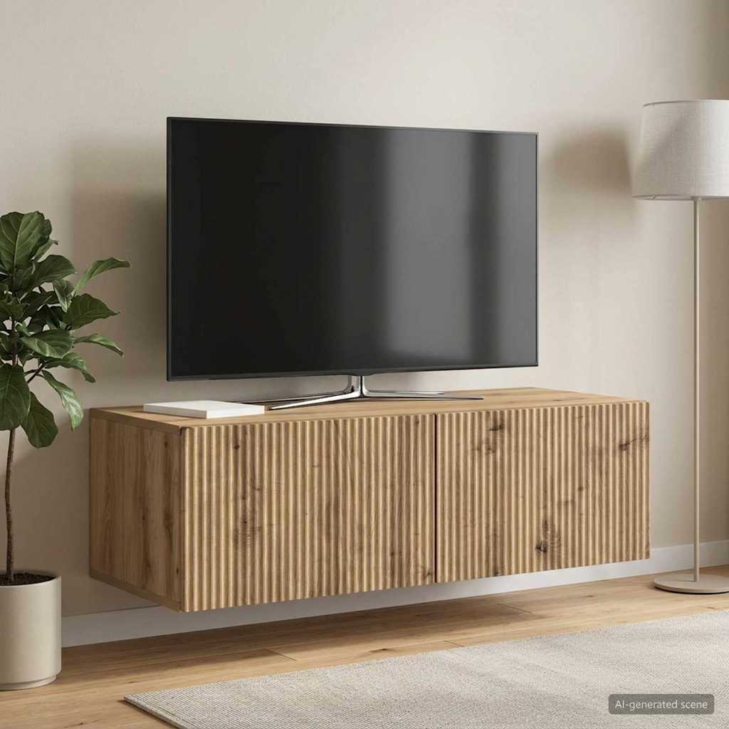 Væghængt TV-skab 98 x 41 x 30 cm Artisan-eg Konstrueret træ