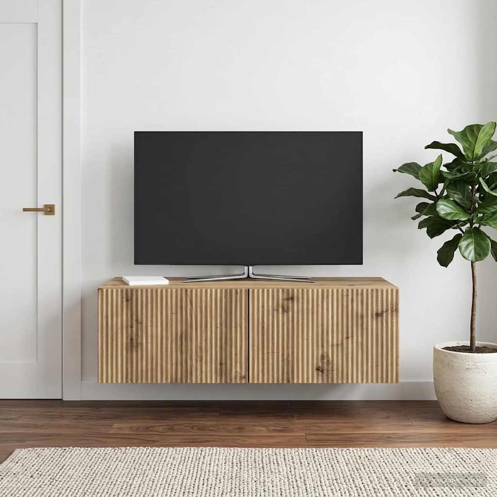 Væghængt TV-skab 98 x 41 x 30 cm Artisan-eg Konstrueret træ