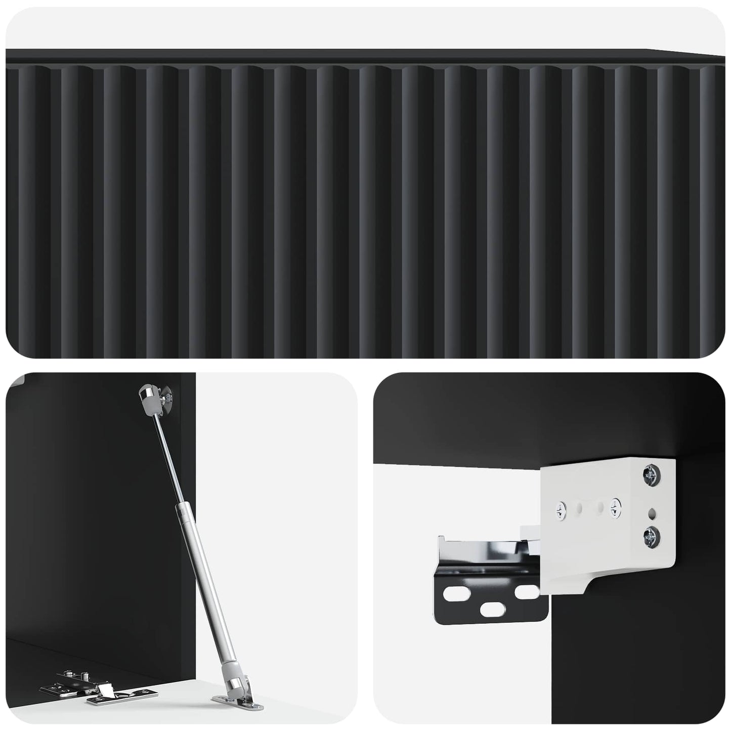 Væghængt TV-skab 59,5 x 31 x 30 cm Sort Konstrueret træ
