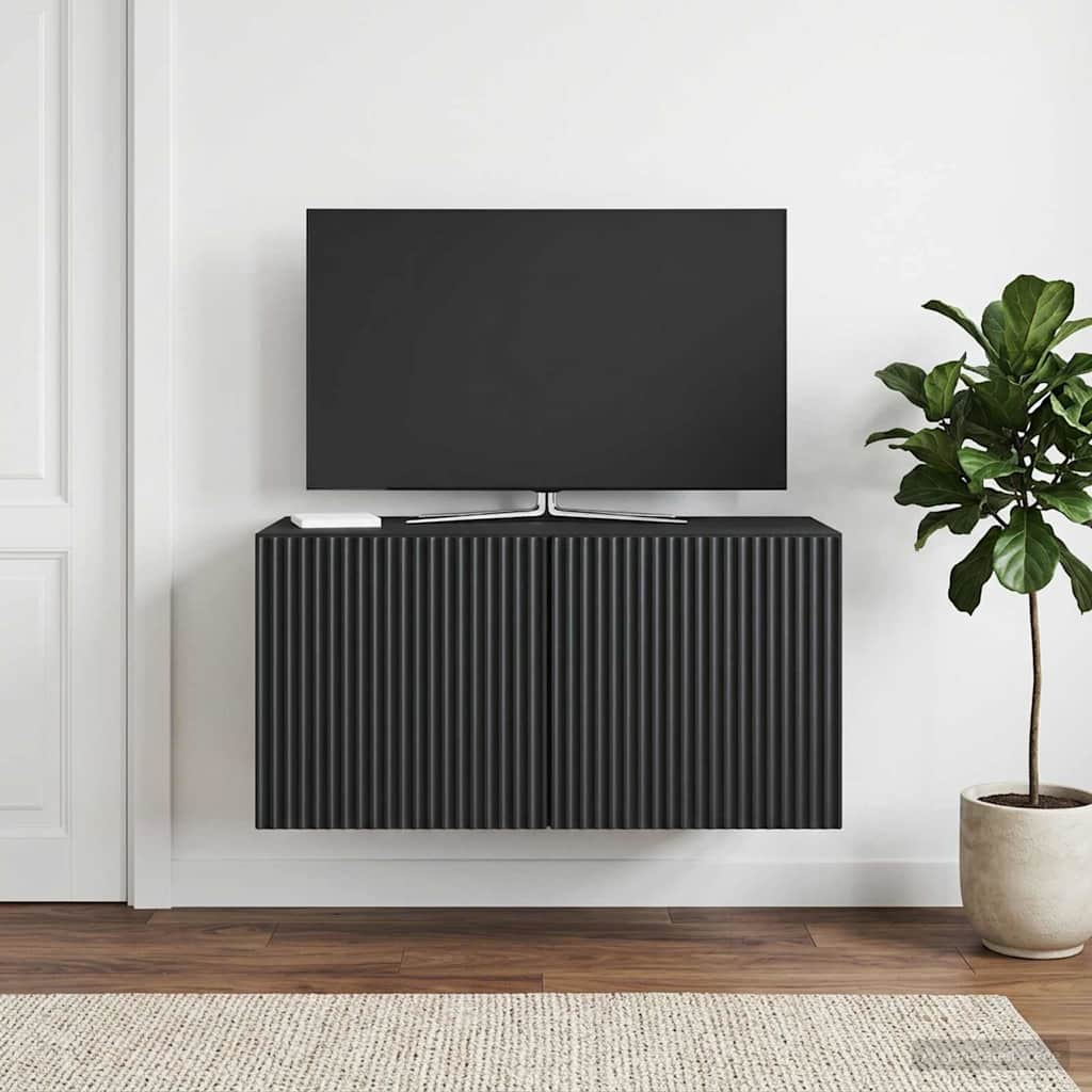 Væghængt TV-skab 59,5 x 31 x 30 cm Sort Konstrueret træ