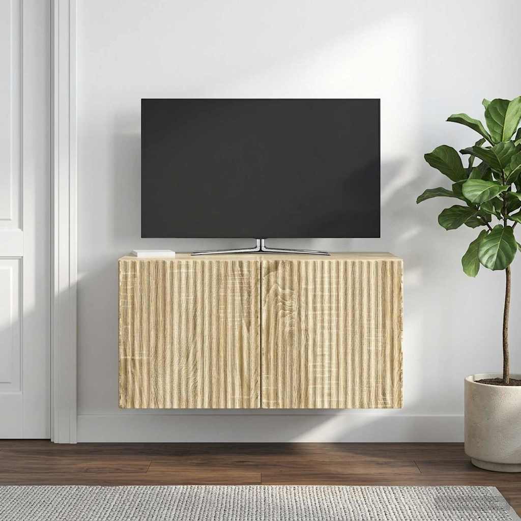 Væghængt TV-skab 59,5 x 31 x 30 cm Sonoma-eg Konstrueret træ