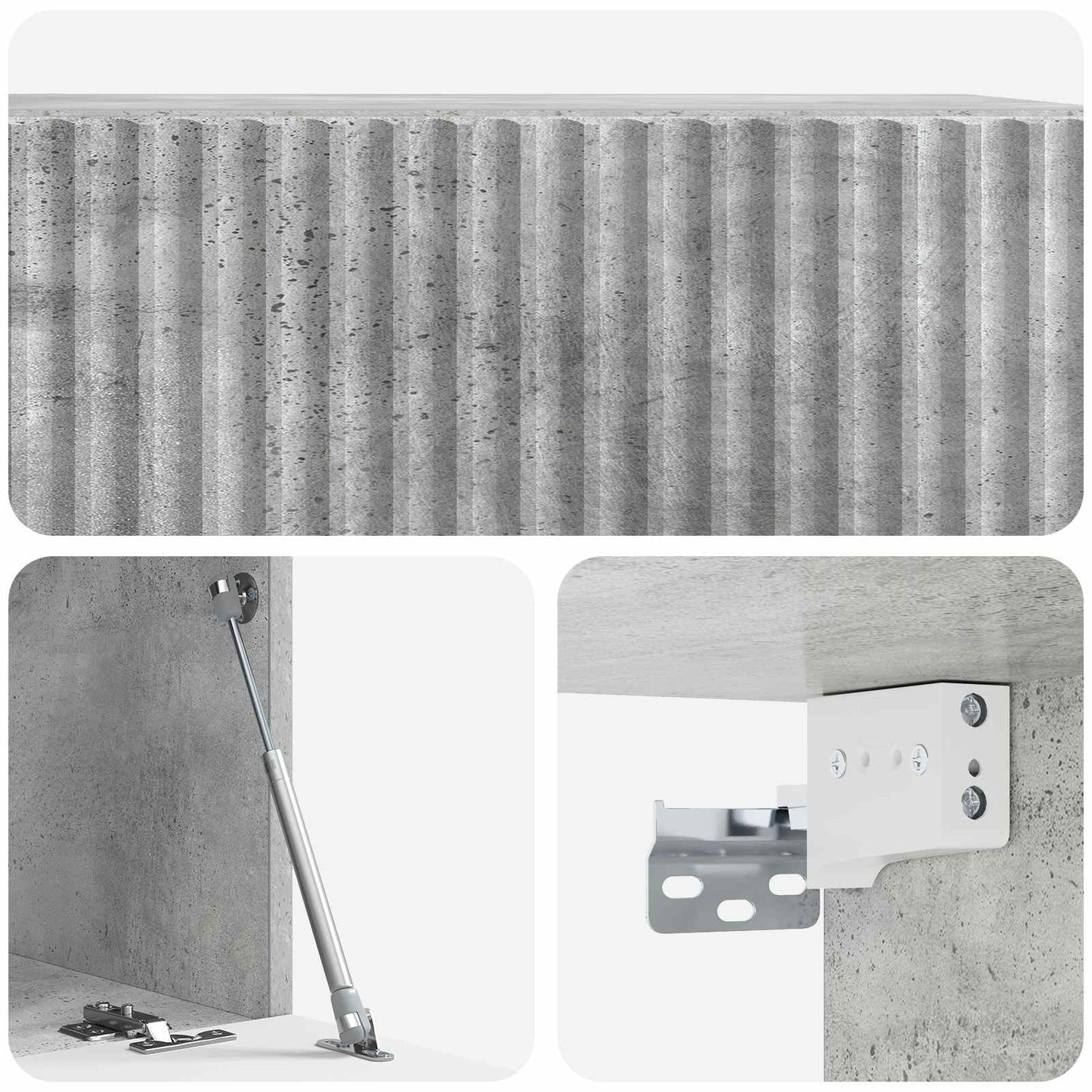 Væghængt TV-skab 59,5 x 31 x 30 cm Betongrå Konstrueret træ