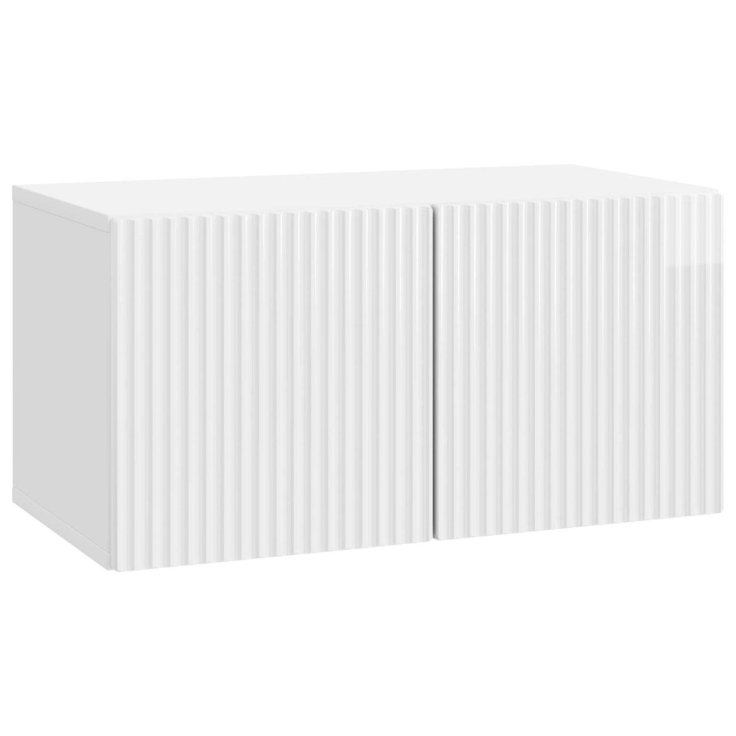 Væghængt TV-skab 59,5 x 31 x 30 cm Hvid højglans