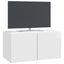 Væghængt TV-skab 59,5 x 31 x 30 cm Hvid højglans