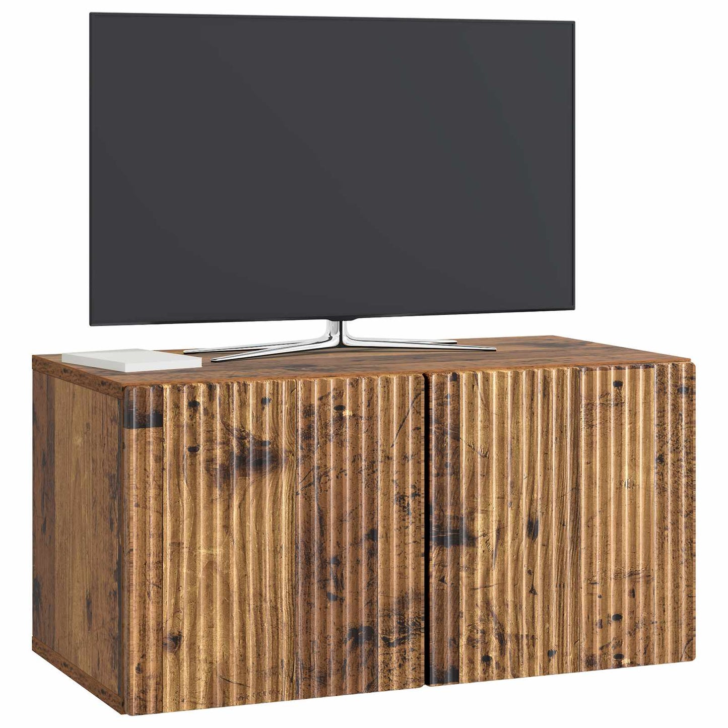 Væghængt TV-skab 59,5 x 31 x 30 cm Gammelt træ Konstrueret træ