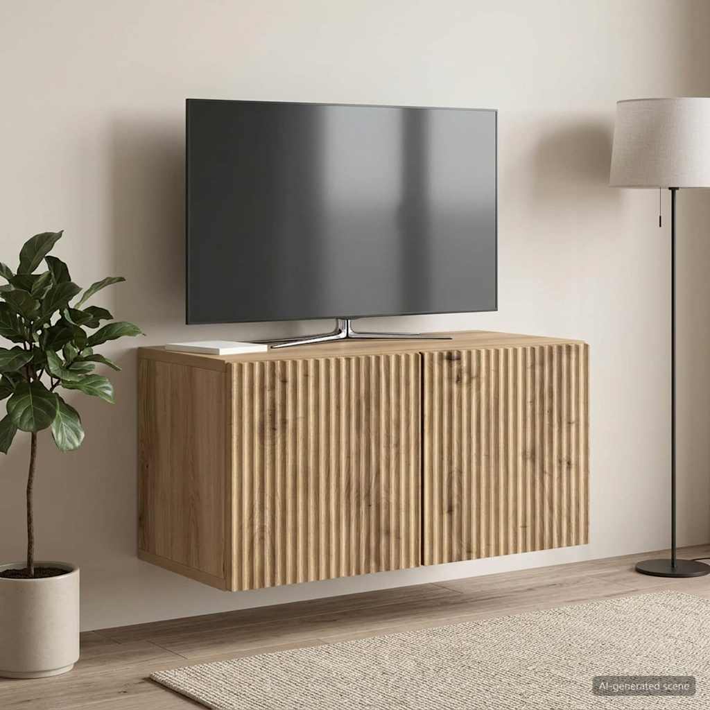 Væghængt TV-skab 59,5 x 31 x 30 cm Artisan-eg Konstrueret træ