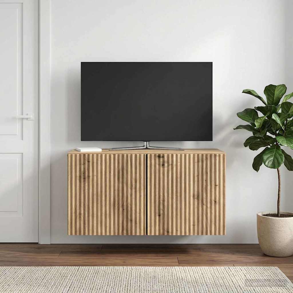 Væghængt TV-skab 59,5 x 31 x 30 cm Artisan-eg Konstrueret træ