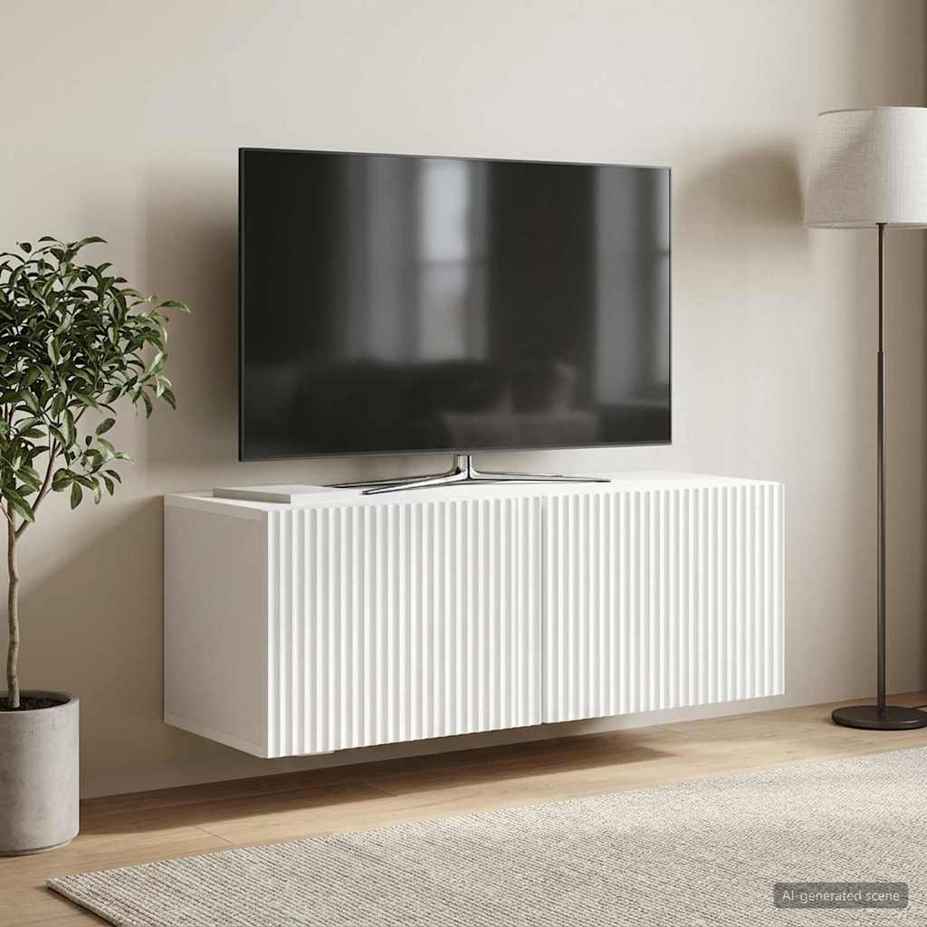 Væghængt TV-skab Hvid 78,5 x 31 x 30 cm Konstrueret træ