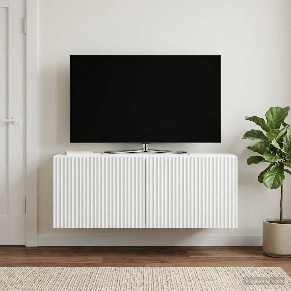 Væghængt TV-skab Hvid 78,5 x 31 x 30 cm Konstrueret træ