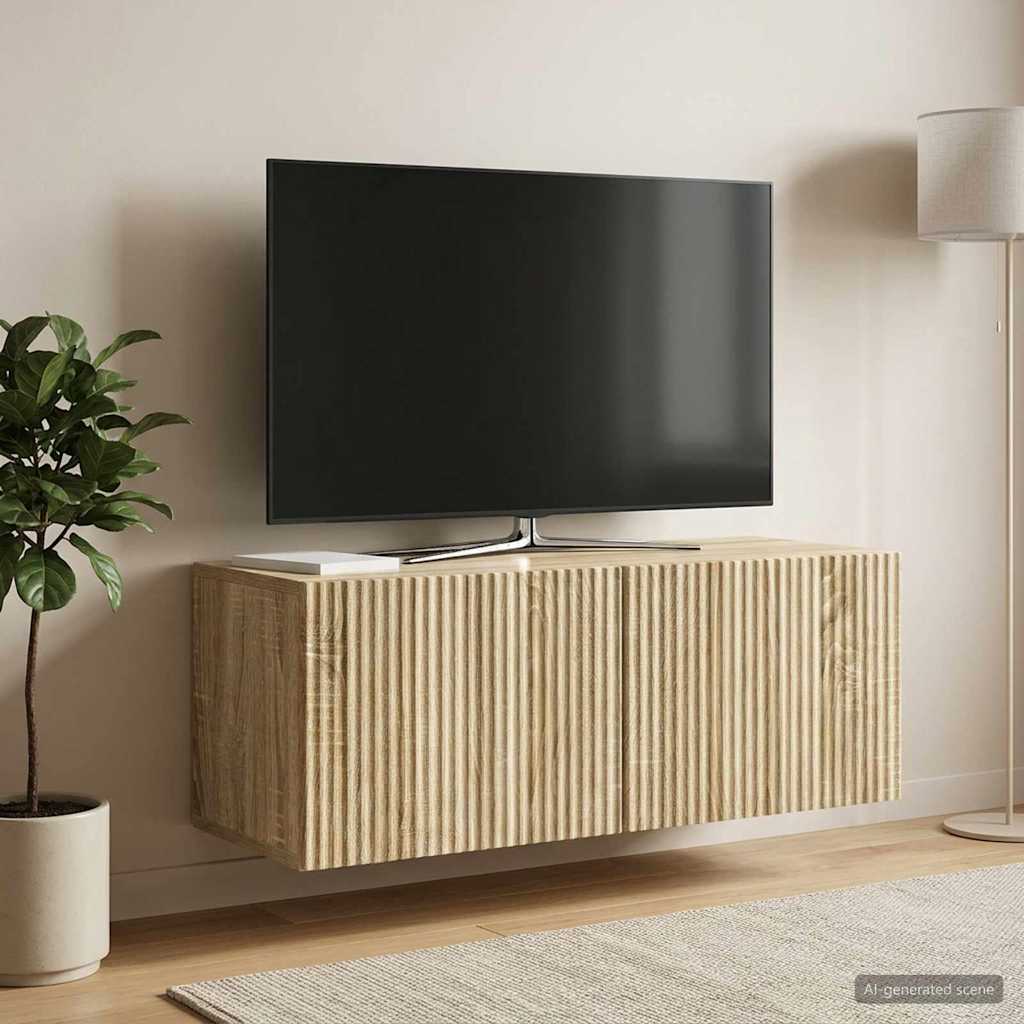 Væghængt TV-skab 78,5 x 31 x 30 cm Sonoma-eg Konstrueret træ